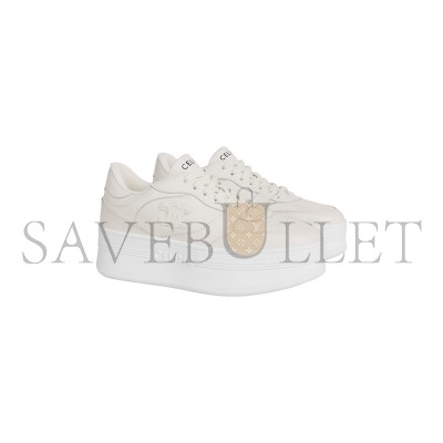 CELINE BLOCK WEDGE SNEAKER WITH TRIOMPHE PATCH IN CALFSKIN 366475189C.01OP